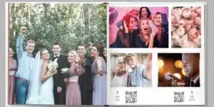 Wedding guest book with QR code to collect wedding photos and memories. Perfect for capturing your special day.